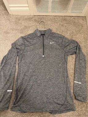 Nike Gray Heather 1/4 Zip Performance Pullover